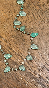 Chalcedony and Emerald Necklace