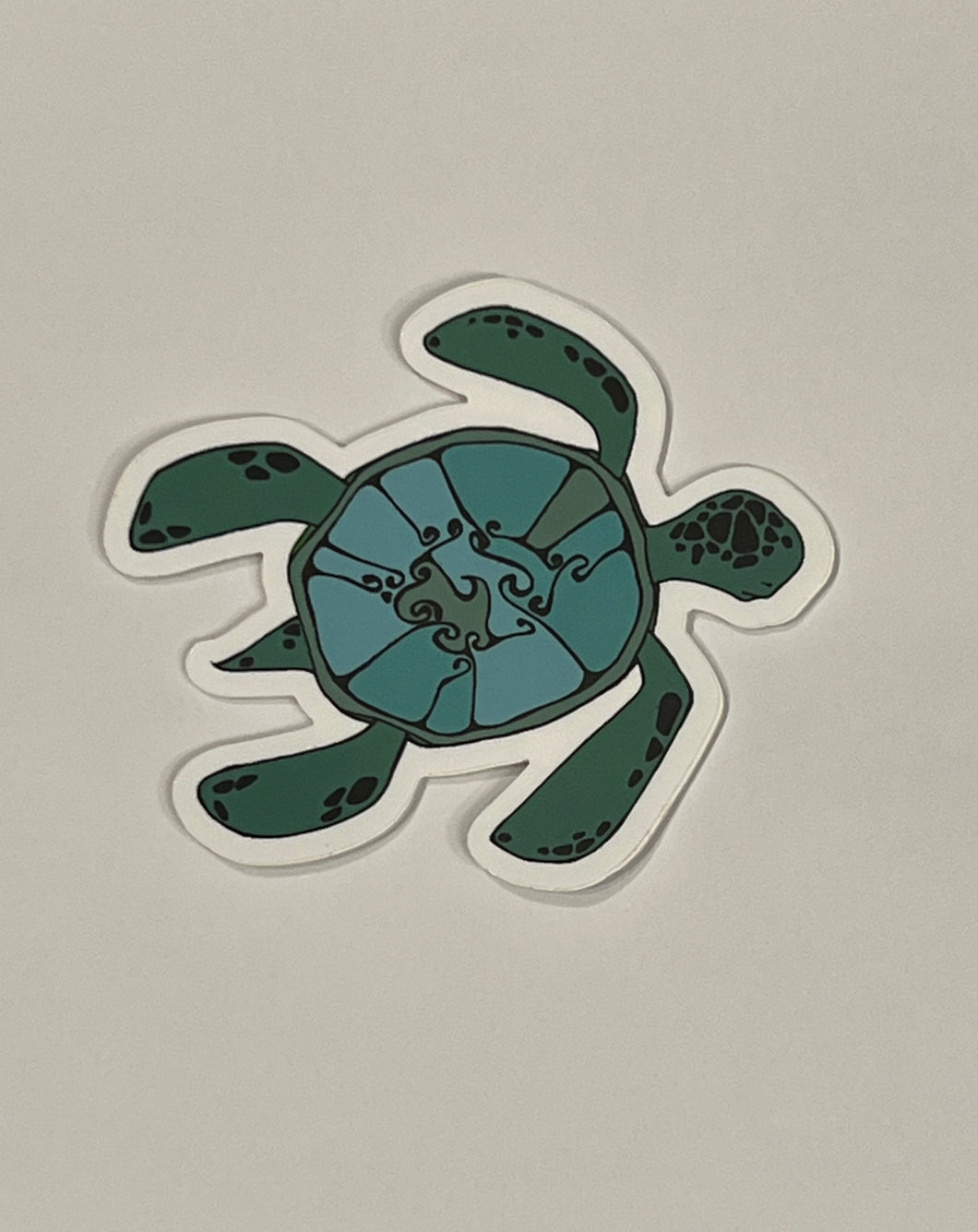 Honu Sticker in Two Toned Green