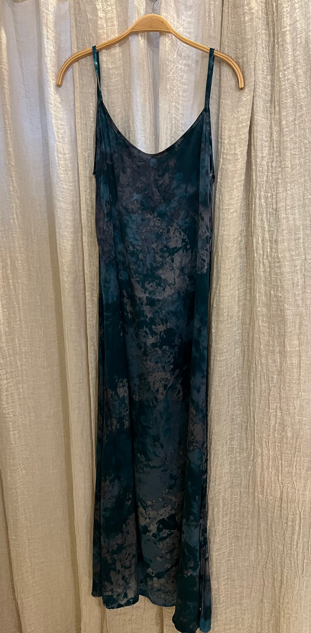 Long Silk Dress in Boreal Forest