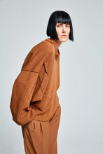 Load image into Gallery viewer, Umit Unal Relaxed Sweatshirt in Tobacco Oskar’s Boutique Women&#39;s Tops
