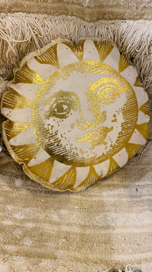 Lucky Fish Foil Sun Face Pillow Oskar’s Boutique Home
