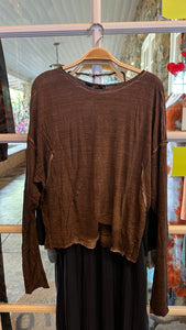 Special Dyed Cropped Top in Dark Brown