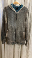 Load image into Gallery viewer, Bi Color Hooded Brushed Cotton Blend Zipper Cardigan
